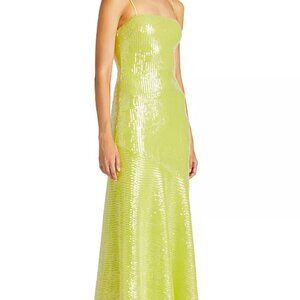 ML Monique Lhuillier Neomi Sequined Slip Maxi Dress